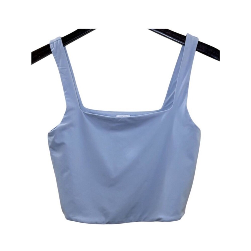 Garage Square Neck Crop Tank Top Baby Blue Size Small